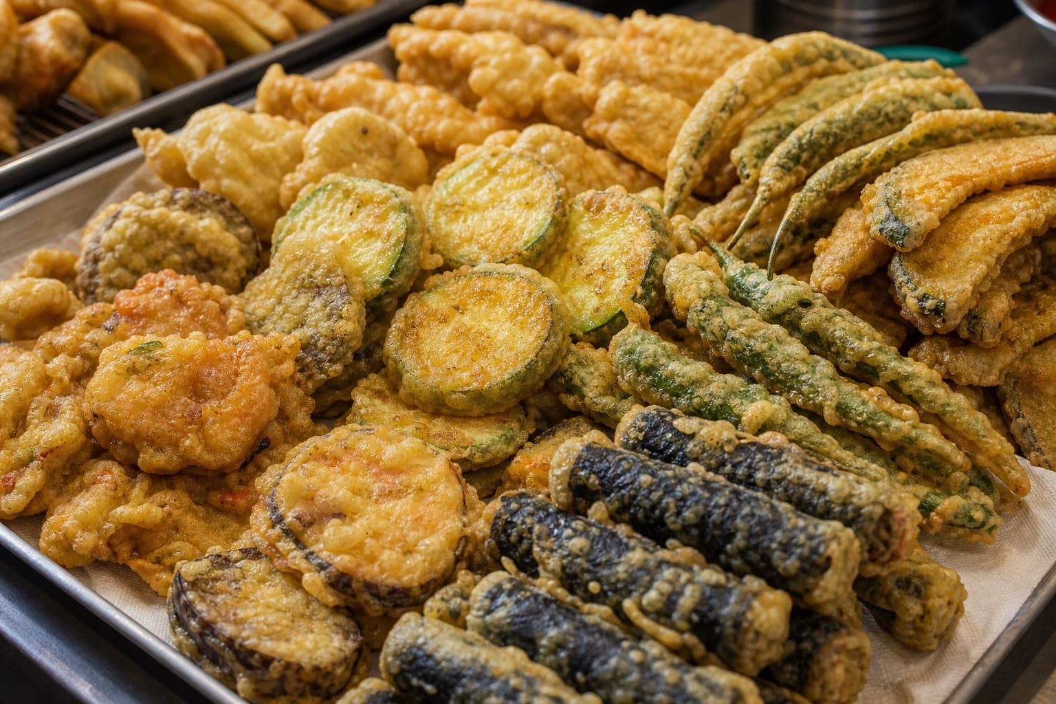 The fritters alongside