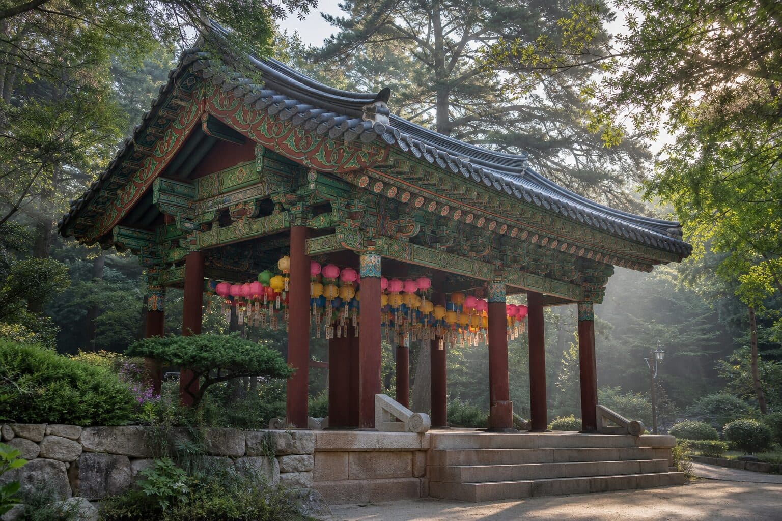 The temple gate in the forest