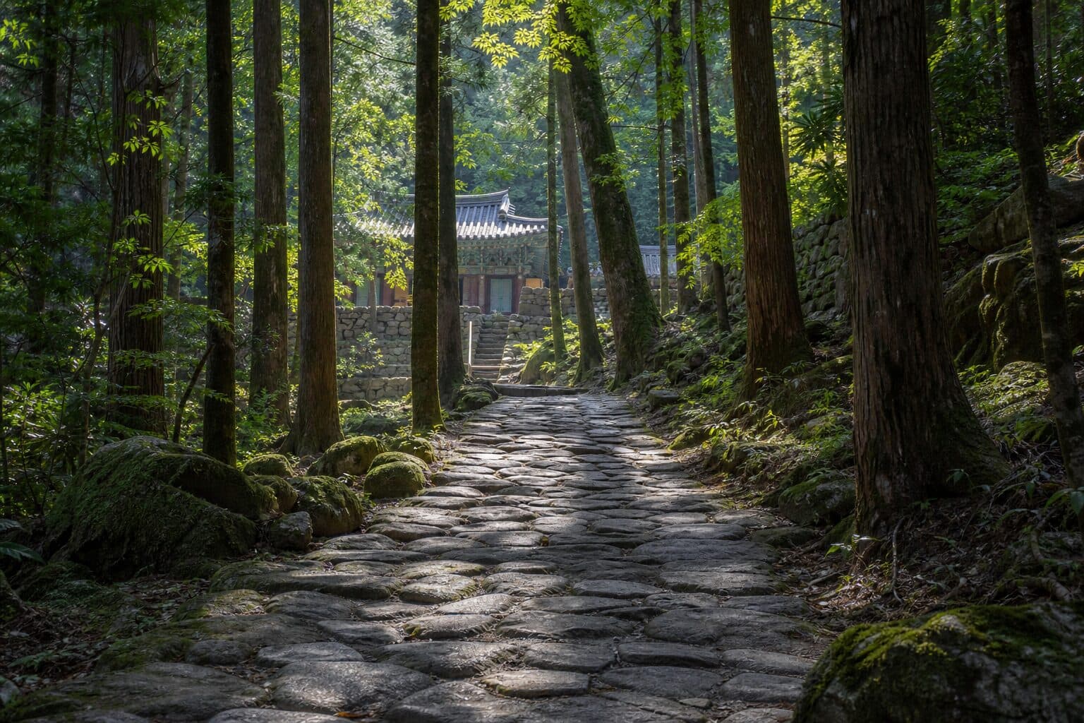 The stone path up