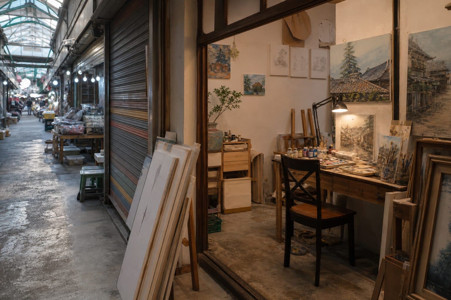 A studio inside the market