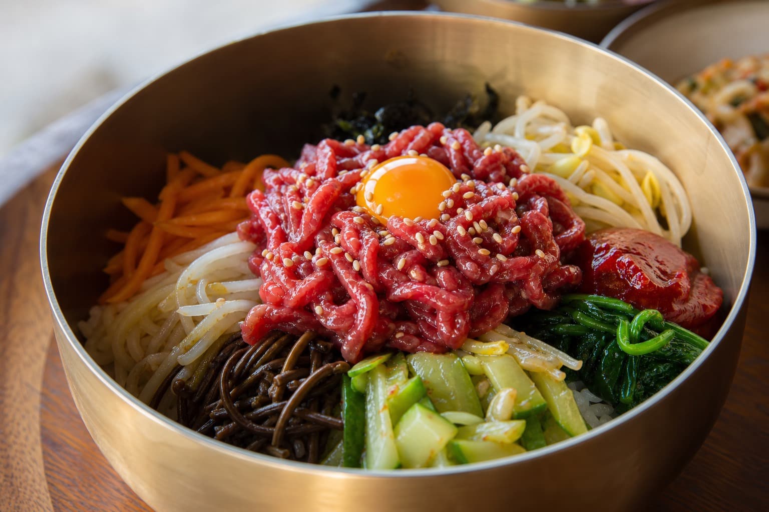Yukhoe bibimbap, just mixed