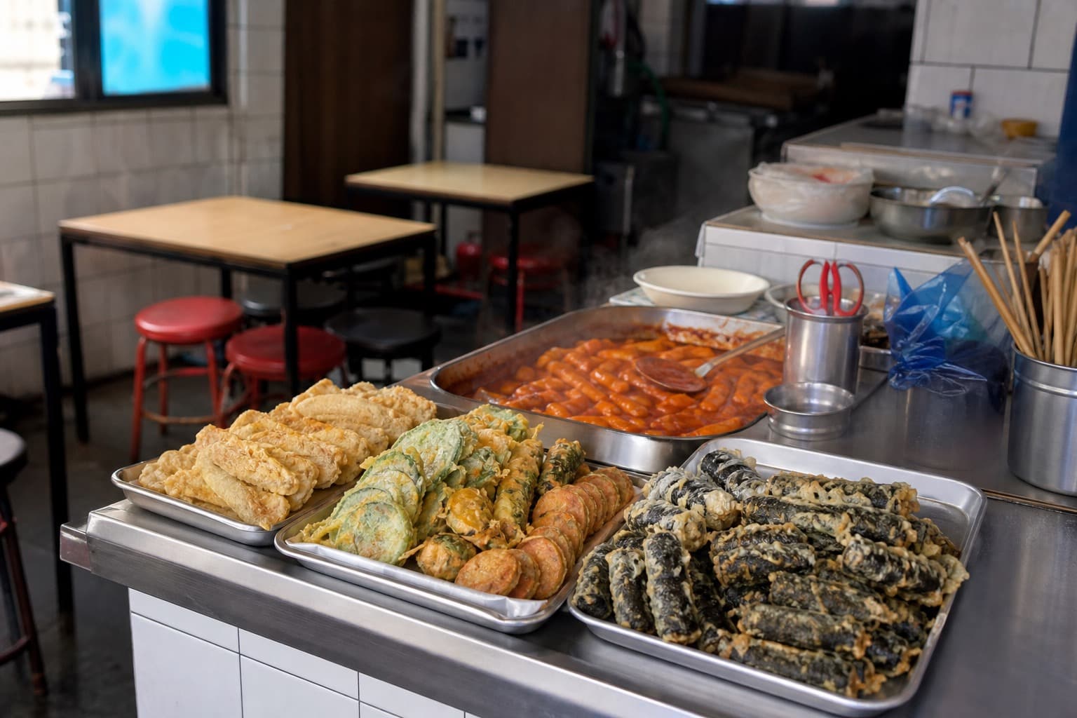 The snack-bar counter